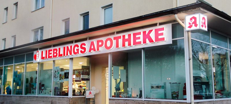 Werbeanlage für die Lieblings-Apotheke in Reichenbach